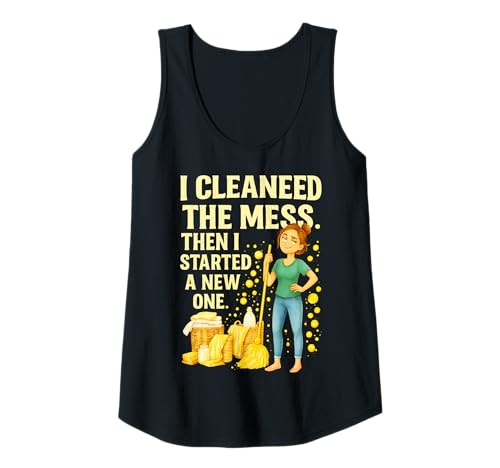 Damen Lustiges Chaos Humor Shirt - Clean Freak Mess Maker Erwachsene Witz Tank Top von Witty Adult Life Tees – Chaos & Humor Series