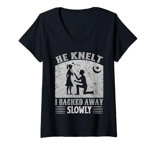 Damen Er hat gefragt. Ich Habe Mich zurückgezogen. Edles Exit-T-Shirt T-Shirt mit V-Ausschnitt Damen Er hat gefragt. Ich Habe Mich zurückgezogen. Edles Exit-T-Shirt T-Shirt mit V-Ausschnitt von Witty Romantic Rejection for Singles Women