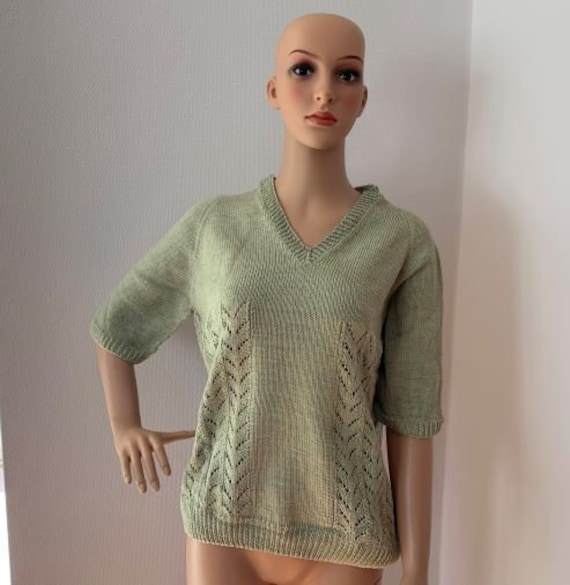Gestrickter Raglanpullover in Mint Aus Baumwolle Größe 40 Gestrickter Raglanpullover in Mint Aus Baumwolle Größe 40 von WituCreativ
