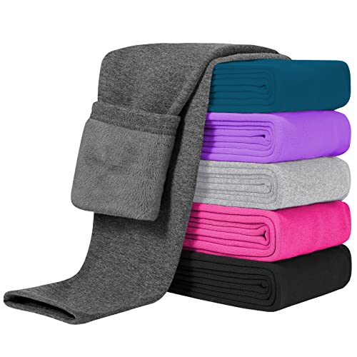 Witwot Thermo Leggings Mädchen Kinder Gefüttert Winter Warme Baumwolle Dunkelgrau 122-128 von Witwot