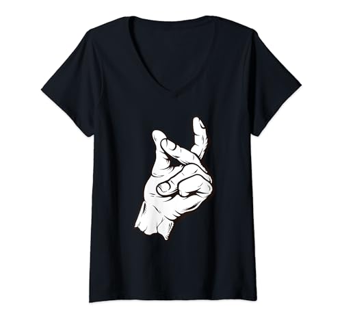 Finger Schnipsen Comic Kunst Grafik für Herren Damen Kinder T-Shirt mit V-Ausschnitt Finger Schnipsen Comic Kunst Grafik für Herren Damen Kinder T-Shirt mit V-Ausschnitt von Witzige, lustige Wolfrudel Sprüche Designs