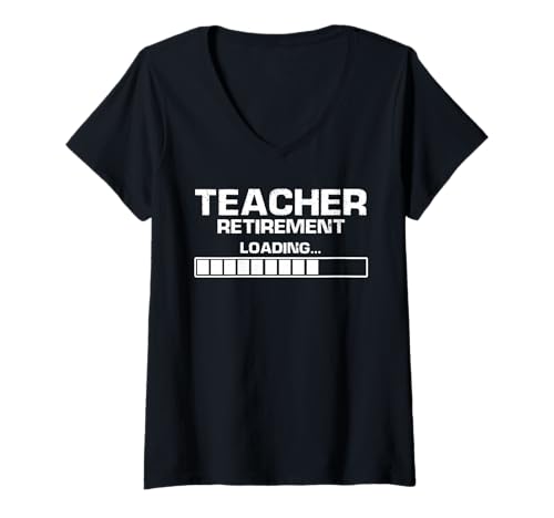 Damen Lustiger Lehrer Ruhestand Ladebalken Countdown T-Shirt mit V-Ausschnitt Damen Lustiger Lehrer Ruhestand Ladebalken Countdown T-Shirt mit V-Ausschnitt von Witzige Abschiedssprüche für Lehrer