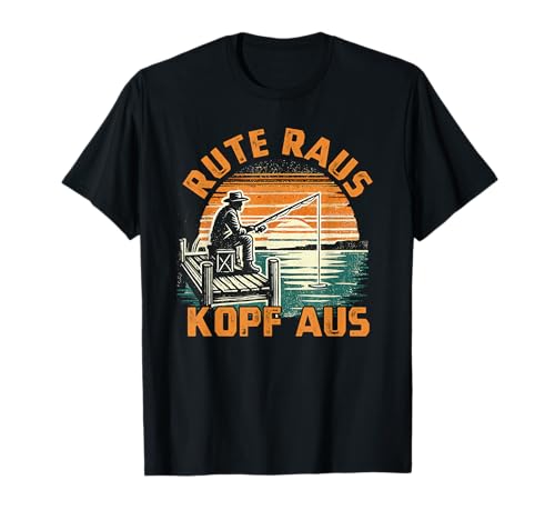 Angler Herren Lustig | Angeln Fischer Fischen, Rute Raus T-Shirt von Witzige Angler Geschenke für Männer & Frauen