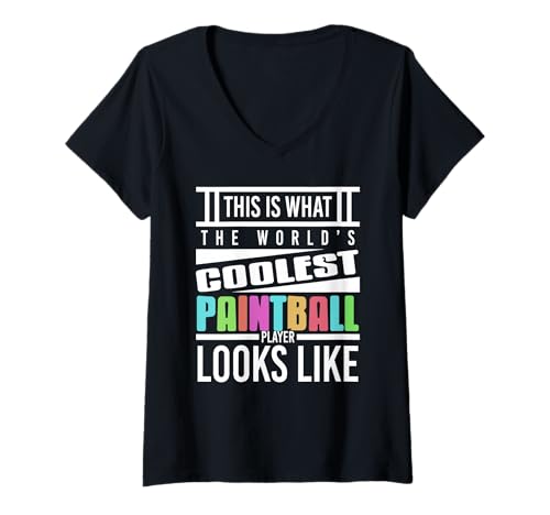 Damen So Sieht Der Coolste Paintballspieler Der Welt Aus T-Shirt mit V-Ausschnitt von Witzige Aussage Für Stolze Paintballspieler