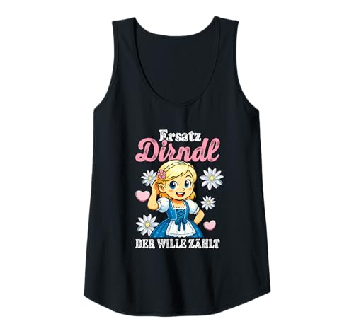 Damen Ersatz Dirndl Lustiges Edelweiß Motiv Tank Top von Witzige Bayerische Volksfest Trachten Humor