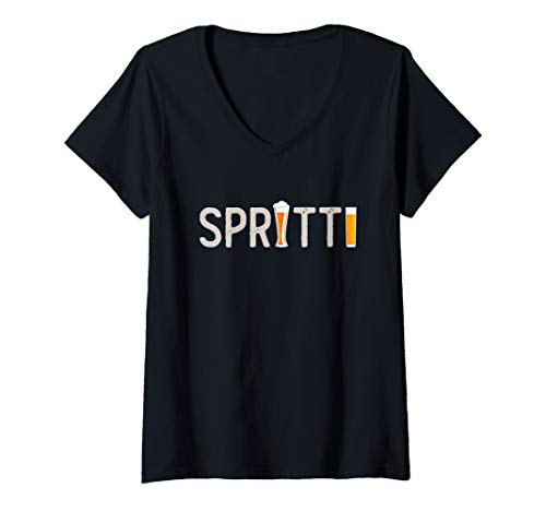 Damen Spritti | Lustiges Alkohol Bier Party Geschenk Spruch TShirt T-Shirt mit V-Ausschnitt Damen Spritti | Lustiges Alkohol Bier Party Geschenk Spruch TShirt T-Shirt mit V-Ausschnitt von Witzige Bier Geschenkidee für Bierliebhaber Shirt