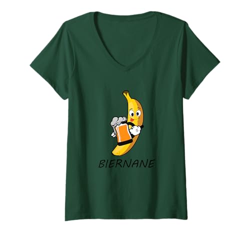 Damen Lustiges Bier Banane T-Shirt mit V-Ausschnitt Damen Lustiges Bier Banane T-Shirt mit V-Ausschnitt von Witzige Bier Sprüche für Biertrinker