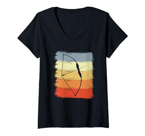 Damen Vintage Bogen und Pfeil Bogensportler Bogenschießen T-Shirt mit V-Ausschnitt Damen Vintage Bogen und Pfeil Bogensportler Bogenschießen T-Shirt mit V-Ausschnitt von Witzige Bogenschießen Grafik T-Shirts