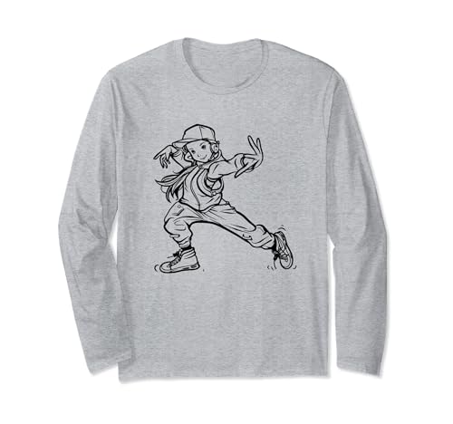 Breakdance Girl Comic B-Girl für Mädchen Langarmshirt von Witzige Breakdancer Shirts für Mädels