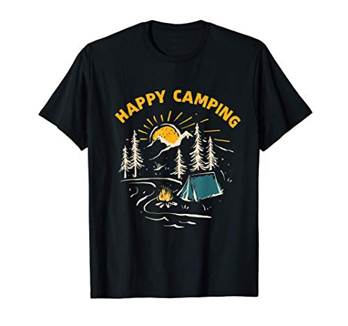 HAPPY CAMPING - Zelten, Pfadfinder Outfit Trekking Jungen T-Shirt HAPPY CAMPING - Zelten, Pfadfinder Outfit Trekking Jungen T-Shirt von Witzige Camping & Camper - Camping Familienurlaub