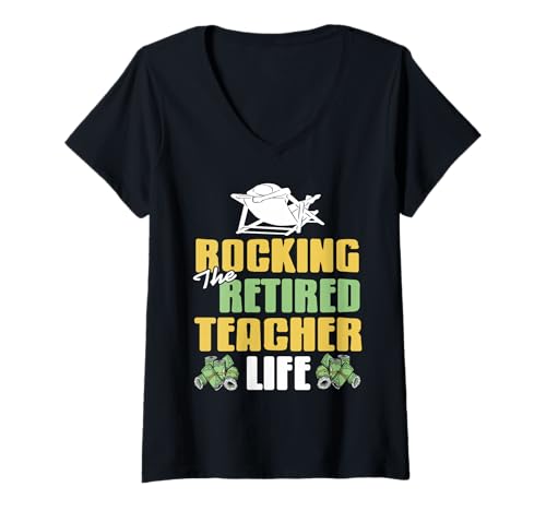 Damen Das Leben Als Ruhestandslehrer Genießen T-Shirt mit V-Ausschnitt Damen Das Leben Als Ruhestandslehrer Genießen T-Shirt mit V-Ausschnitt von Witzige Entspannter Lehrer Ruhestand Look