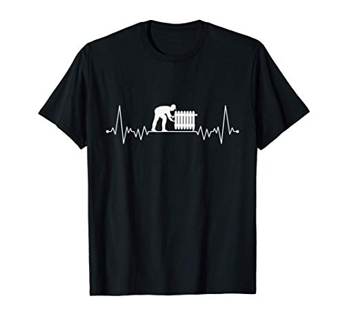 Herren Heizungs Herzschlag Heizungsbau Heizung Heizungsbauer T-Shirt von Witzige Heizung Heizungsbau Kleidung