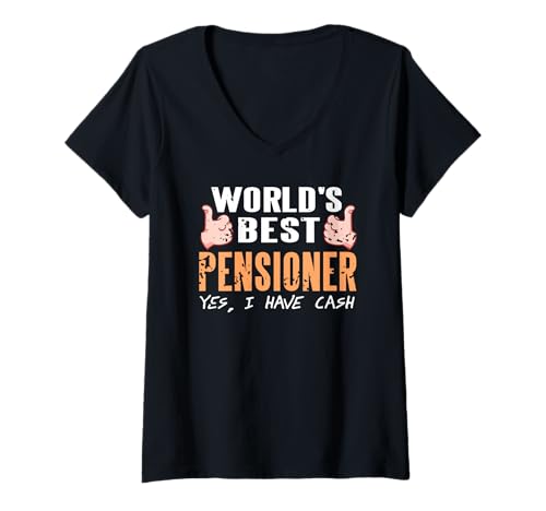 Damen Lustigster Rentner der Welt Mit Viel Bargeld T-Shirt mit V-Ausschnitt Damen Lustigster Rentner der Welt Mit Viel Bargeld T-Shirt mit V-Ausschnitt von Witzige Ideen für den Ruhestand