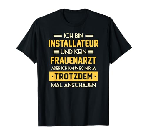 Witzige Installateur Berufe Job Sprüche T-Shirt - Frauen - Schwarz - S - Crew Neck - Halbarm - Pullover - Winter - 1 Count Witzige Installateur Berufe Job Sprüche T-Shirt - Frauen - Schwarz - S - Crew Neck - Halbarm - Pullover - Winter - 1 Count von Witzige Installateur Berufe Job Sprüche