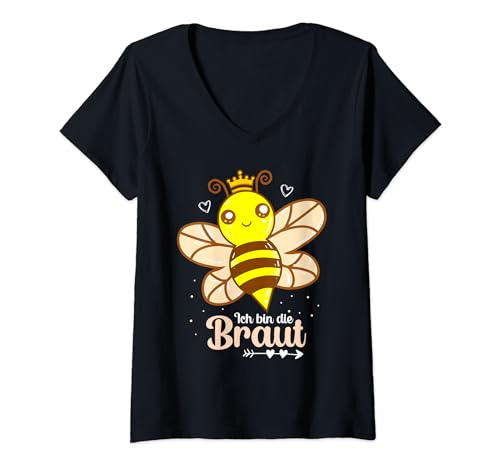 Damen Junggesellenabschied Biene ich bin die Braut T-Shirt mit V-Ausschnitt Damen Junggesellenabschied Biene ich bin die Braut T-Shirt mit V-Ausschnitt von Witzige Junggesellenabschied Geschenke von Lifua