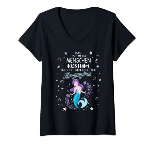 Damen meerjungfrau kostüm damen Lustig Karneval Fasching T-Shirt mit V-Ausschnitt Damen meerjungfrau kostüm damen Lustig Karneval Fasching T-Shirt mit V-Ausschnitt von Witzige Karneval & Fasching Meerjungfrau Kostüme