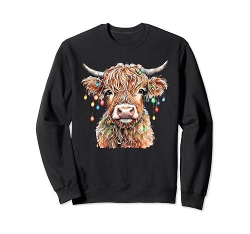 Hochland Rind Kalb Weihnachten Frauen Männer Bauer Landwirt Sweatshirt Hochland Rind Kalb Weihnachten Frauen Männer Bauer Landwirt Sweatshirt von Witzige Landwirte Weihnachts-& Winter Outfit