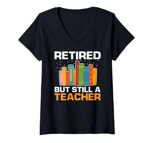 Damen Lehrer Ruhestand Aber Immer Lehrer Im Herzen T-Shirt mit V-Ausschnitt Damen Lehrer Ruhestand Aber Immer Lehrer Im Herzen T-Shirt mit V-Ausschnitt von Witzige Lehrer Ruhestand Geschenkidee