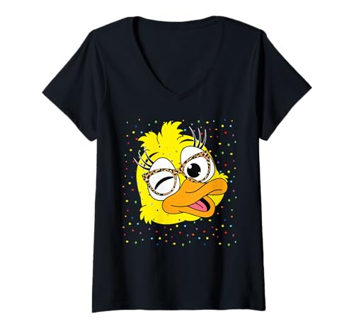 Damen Enten Ente Quietscheente Lustiges Karneval Faschings Kostüm T-Shirt mit V-Ausschnitt Damen Enten Ente Quietscheente Lustiges Karneval Faschings Kostüm T-Shirt mit V-Ausschnitt von Witzige Lustige Fasching Karneval Kostüme Mädchen
