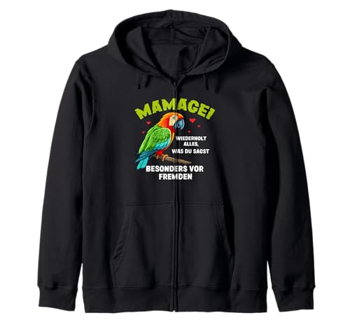Mamagei wiederholt alles – Lustiger Spruch Muttertag Mama Kapuzenjacke von Witzige Mamagei Muttertagsgeschenke Geschenk Mama