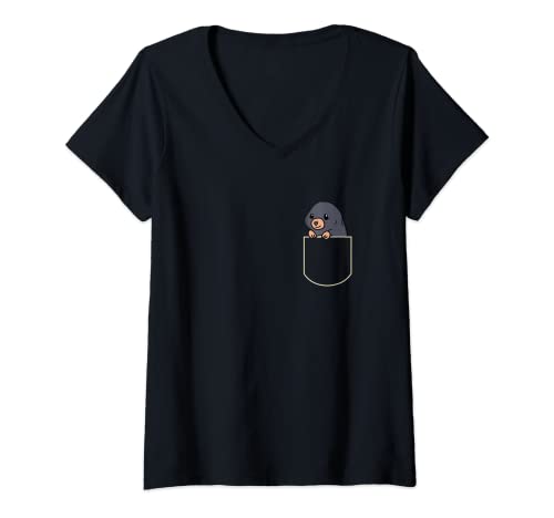 Damen Lustiges Maulwurf In Brusttasche Geschenk Maulwurf Pocket T-Shirt mit V-Ausschnitt Damen Lustiges Maulwurf In Brusttasche Geschenk Maulwurf Pocket T-Shirt mit V-Ausschnitt von Witzige Maulwurf Geschenkidee
