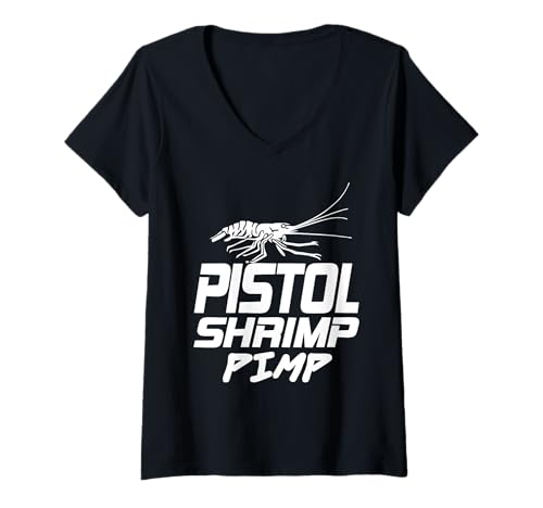Damen Pistolenkrebs Boss Lustiger Meeresalpha Humoridee T-Shirt mit V-Ausschnitt Damen Pistolenkrebs Boss Lustiger Meeresalpha Humoridee T-Shirt mit V-Ausschnitt von Witzige Meereslebewesen und Tierfreunde
