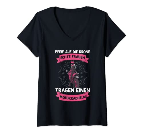 Damen Motorradfahrerin Bikerin Motorrad Frauen Spruch T-Shirt mit V-Ausschnitt Damen Motorradfahrerin Bikerin Motorrad Frauen Spruch T-Shirt mit V-Ausschnitt von Witzige Motorrad Spruch Geschenke Für Frauen