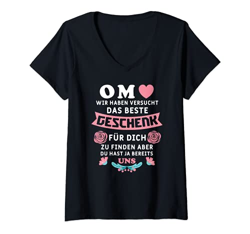 Damen lustige Geschenke für die Beste Oma Muttertag Spruch Outfit T-Shirt mit V-Ausschnitt Damen lustige Geschenke für die Beste Oma Muttertag Spruch Outfit T-Shirt mit V-Ausschnitt von Witzige Muttertag Sprüche mit Blumen
