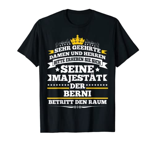 Herren Berni Betritt den Raum Lustiges Namen T-Shirt von Witzige Namen Vornamen Sprüche und Designs