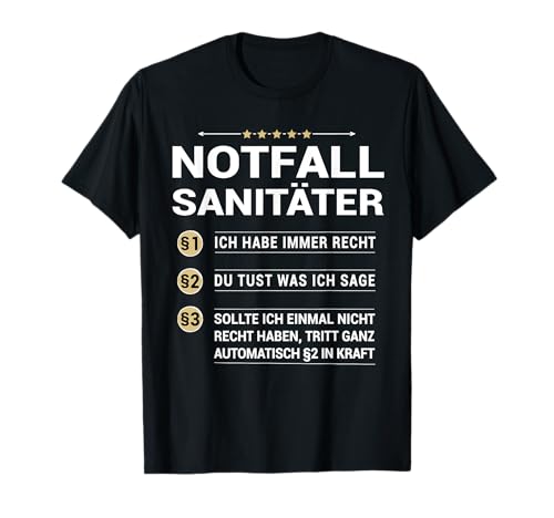 Witzige Notfallsanitäter Sprüche Beruf T-Shirt - Herren, Schwarz, S, Kurzarm, Classic V-Neck Unisex T-Shirt Witzige Notfallsanitäter Sprüche Beruf T-Shirt - Herren, Schwarz, S, Kurzarm, Classic V-Neck Unisex T-Shirt von Witzige Notfallsanitäter Sprüche Beruf
