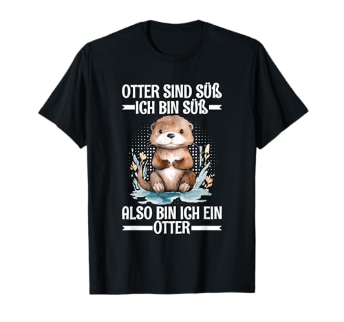 Witzige Otter Sprüche Kleidung Damen Unisex-Erwachsene Schwarz Small Otter Cartoon T-Shirt Witzige Otter Sprüche Kleidung Damen Unisex-Erwachsene Schwarz Small Otter Cartoon T-Shirt von Witzige Otter Sprüche Kleidung