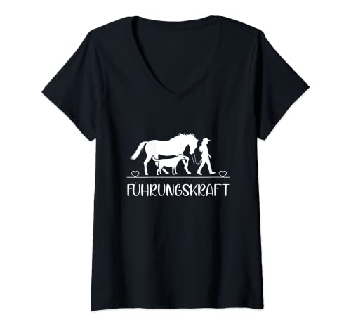 Damen Führungskraft Pferde Und Hunde Reiter Hundeliebhaber Reiten T-Shirt mit V-Ausschnitt Damen Führungskraft Pferde Und Hunde Reiter Hundeliebhaber Reiten T-Shirt mit V-Ausschnitt von Witzige Pferde & Hunde Spruch Kleidung
