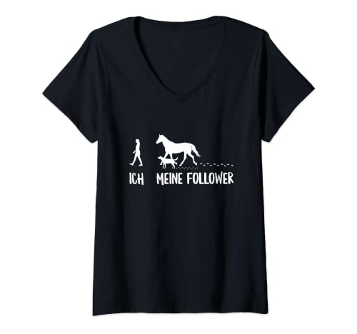 Damen Ich Meine Follower Pferde & Hunde Reiter Hundeliebhaber T-Shirt mit V-Ausschnitt Damen Ich Meine Follower Pferde & Hunde Reiter Hundeliebhaber T-Shirt mit V-Ausschnitt von Witzige Pferde & Hunde Spruch Kleidung
