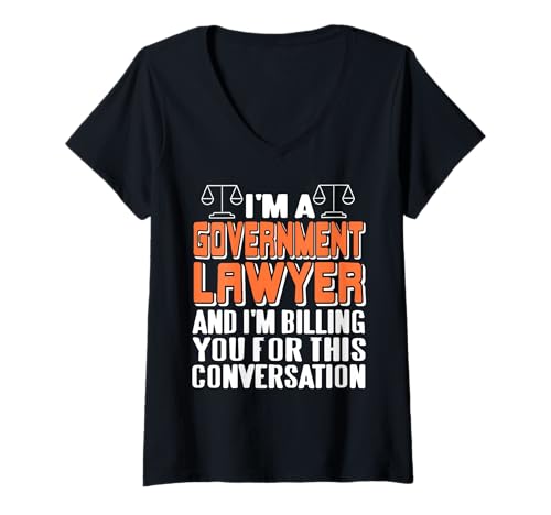 Damen Ich Bin EIN Regierungsanwalt mit Humor T-Shirt mit V-Ausschnitt Damen Ich Bin EIN Regierungsanwalt mit Humor T-Shirt mit V-Ausschnitt von Witzige Rechtsjobs für Staatsdiener