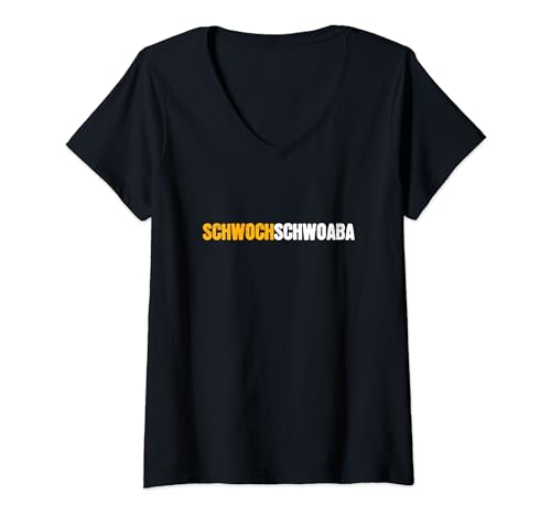 Damen Schwochschwoaba Lustiger Bier Spruch Festival Biertrinker T-Shirt mit V-Ausschnitt Damen Schwochschwoaba Lustiger Bier Spruch Festival Biertrinker T-Shirt mit V-Ausschnitt von Witzige Sauf Sprüche & Festival Merch