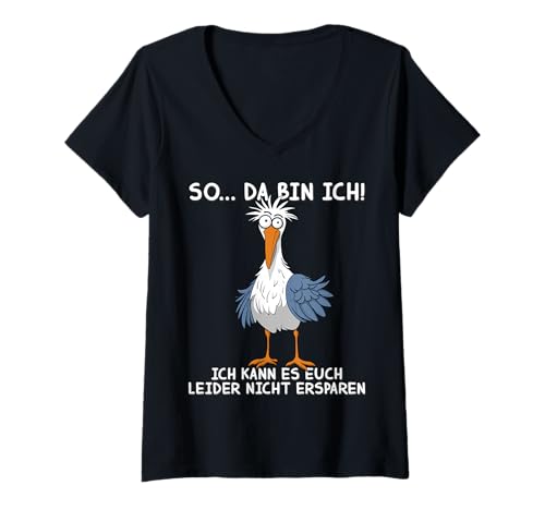 Damen Lustige Spruch Norden Seagull Möwe So ... Da Bin Ich ! T-Shirt mit V-Ausschnitt Damen Lustige Spruch Norden Seagull Möwe So ... Da Bin Ich ! T-Shirt mit V-Ausschnitt von Witzige Seagull Möwe Ich Kann Es Euch Leider Nicht