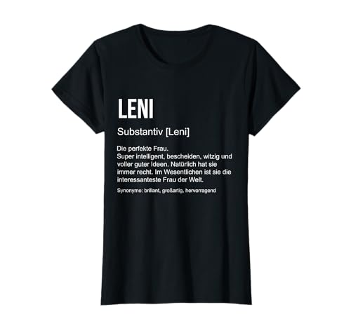 Witzige Sprüche Geschenk Humor Name Leni Damen T-Shirt Schwarz S Klassisch V-Ausschnitt Halbarm Pull-On Klassische Passform Polyester 100% Nachhaltig Geburtstag Weihnachten Witzige Sprüche Geschenk Humor Name Leni Damen T-Shirt Schwarz S Klassisch V-Ausschnitt Halbarm Pull-On Klassische Passform Polyester 100% Nachhaltig Geburtstag Weihnachten von Witzige Sprüche Geschenk Humor Name Leni