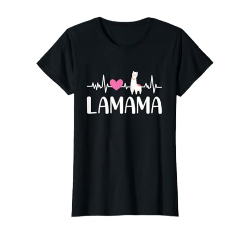 Lamama Lama Mama Alpaka Mutter Herzschlag Spruch T-Shirt Lamama Lama Mama Alpaka Mutter Herzschlag Spruch T-Shirt von Witzige Sprüche Kleidung Für Mütter