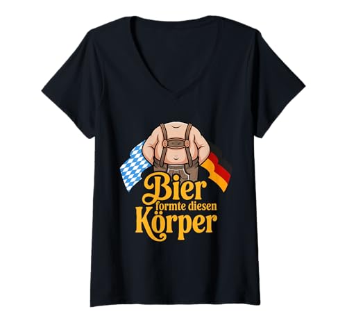 Damen Bier Körper Outfit – Lustiges Trachten Kostüm Leiberl 2025 T-Shirt mit V-Ausschnitt Damen Bier Körper Outfit – Lustiges Trachten Kostüm Leiberl 2025 T-Shirt mit V-Ausschnitt von Witzige Trachten Sprüche Lederhose Leiberl 2025