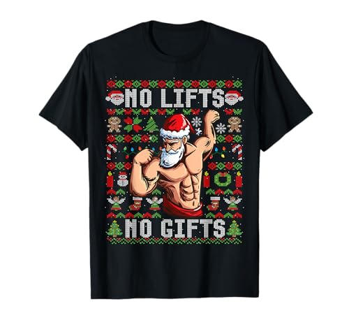 Witzige Ugly Christmas Lifting Geschenke No Lifts No Gifts Ugly Christmas Workout T-Shirt Schwarz Klein EU S Kurzarm Klassisch Crew-Ausschnitt Unisex Winter Weihnachten Männer Fitnessbegeisterte Witzige Ugly Christmas Lifting Geschenke No Lifts No Gifts Ugly Christmas Workout T-Shirt Schwarz Klein EU S Kurzarm Klassisch Crew-Ausschnitt Unisex Winter Weihnachten Männer Fitnessbegeisterte von Witzige Ugly Christmas Lifting Geschenke