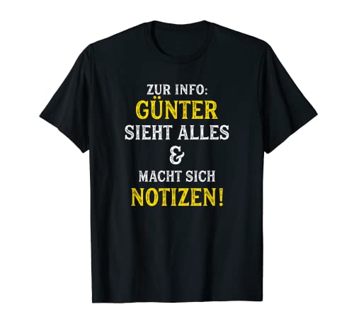 Herren Günter TShirt Lustiger Spruch Geburtstag Name Vorname T-Shirt von Witzige Vornamen Namen Sprüche Freunde & Kollegen