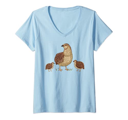Damen Wachteln Züchter oder Wachtel Liebhaber T-Shirt mit V-Ausschnitt Damen Wachteln Züchter oder Wachtel Liebhaber T-Shirt mit V-Ausschnitt von Witzige Wachtel Geschenk für Wachtel Flüsterer