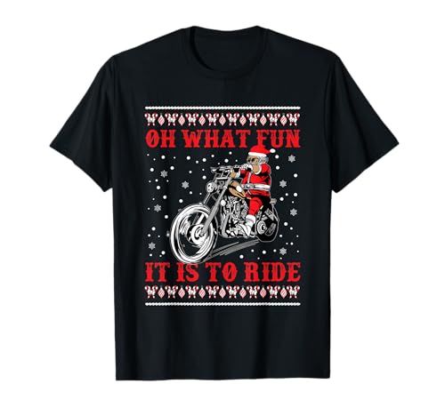 Witzige Weihnachten und Xmas Designs Oh What Fun It Is To Ride Motorrad Ugly Christmas T-Shirt für Motorradfans, Weihnachtsliebhaber, jung und alt - Unisex Erwachsene, Kinder - Schwarz, Kurzarm, Small Witzige Weihnachten und Xmas Designs Oh What Fun It Is To Ride Motorrad Ugly Christmas T-Shirt für Motorradfans, Weihnachtsliebhaber, jung und alt - Unisex Erwachsene, Kinder - Schwarz, Kurzarm, Small von Witzige Weihnachten und Xmas Designs