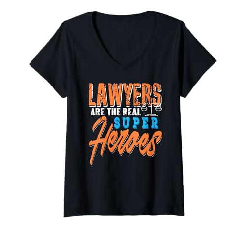 Damen Anwälte sind die wahren Superhelden Spruch T-Shirt mit V-Ausschnitt Damen Anwälte sind die wahren Superhelden Spruch T-Shirt mit V-Ausschnitt von Witzige Wertschätzung für Juristen