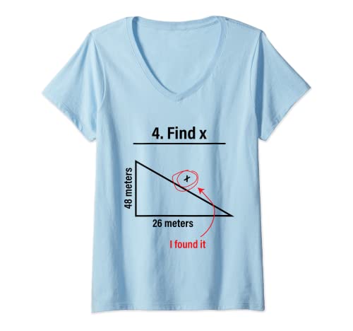 Damen Find X Lustige Spruch Mathe Spruch Mathematiker Geschenkidee T-Shirt mit V-Ausschnitt von Witzige und Lustige Sprüche