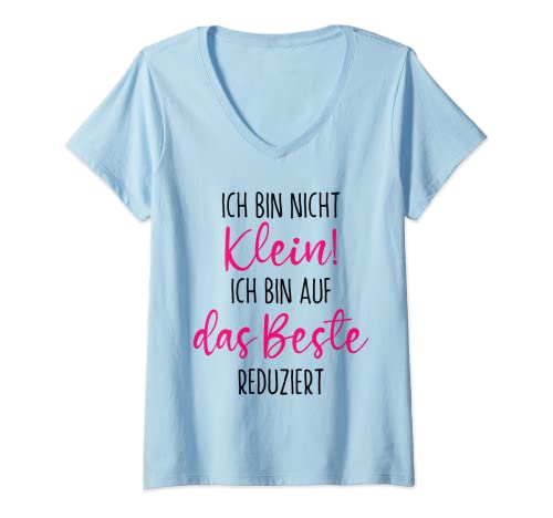 Damen Lustige Spruch Ich Bin Nicht Klein Ich Bin Auf Das Beste Red T-Shirt mit V-Ausschnitt von Witzige und Lustige Sprüche