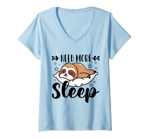Damen Nap MIttagsschlaf Spruch Geschenk I Need More Sleep Lustige T-Shirt mit V-Ausschnitt von Witzige und Lustige Sprüche