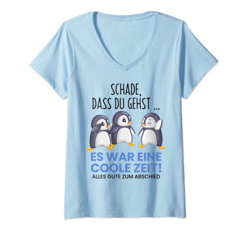 Damen Schade Dass Du Gehst Spruch Geschenk zum Abschied Jobwechel T-Shirt mit V-Ausschnitt von Witzige und Lustige Sprüche