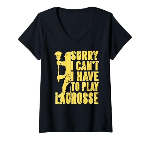 Damen Sorry Ich Kann Nicht, Ich Spiel Lacrosse T-Shirt mit V-Ausschnitt Damen Sorry Ich Kann Nicht, Ich Spiel Lacrosse T-Shirt mit V-Ausschnitt von Witziger Lacrosse Plan Spieler Fokus