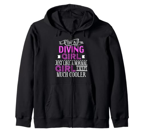 Ich Bin EIN Cooles Mädchen, das gerne taucht Kapuzenjacke Ich Bin EIN Cooles Mädchen, das gerne taucht Kapuzenjacke von Witziger Pool-Dive-Look für selbstbewusste Mädchen